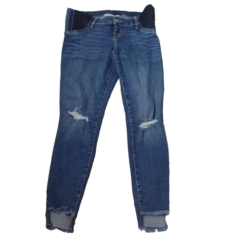 Isabel maternity skinny distressed fringe jeans size 2